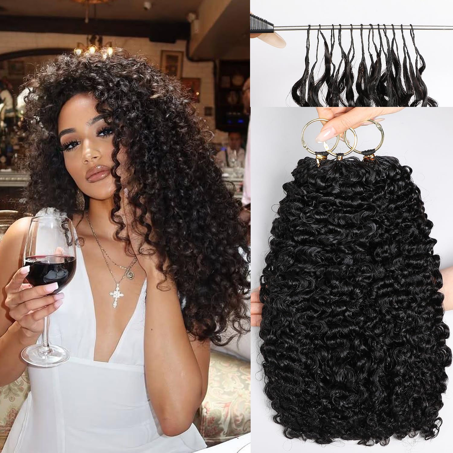 Lemoda Burmese Curly Feather Crochet Human Hair Extensions 18 Inch 120g Pre-Separated Pre-Separated & Pre-Fluffed Human Crochet Hair For Black Women Lightweight