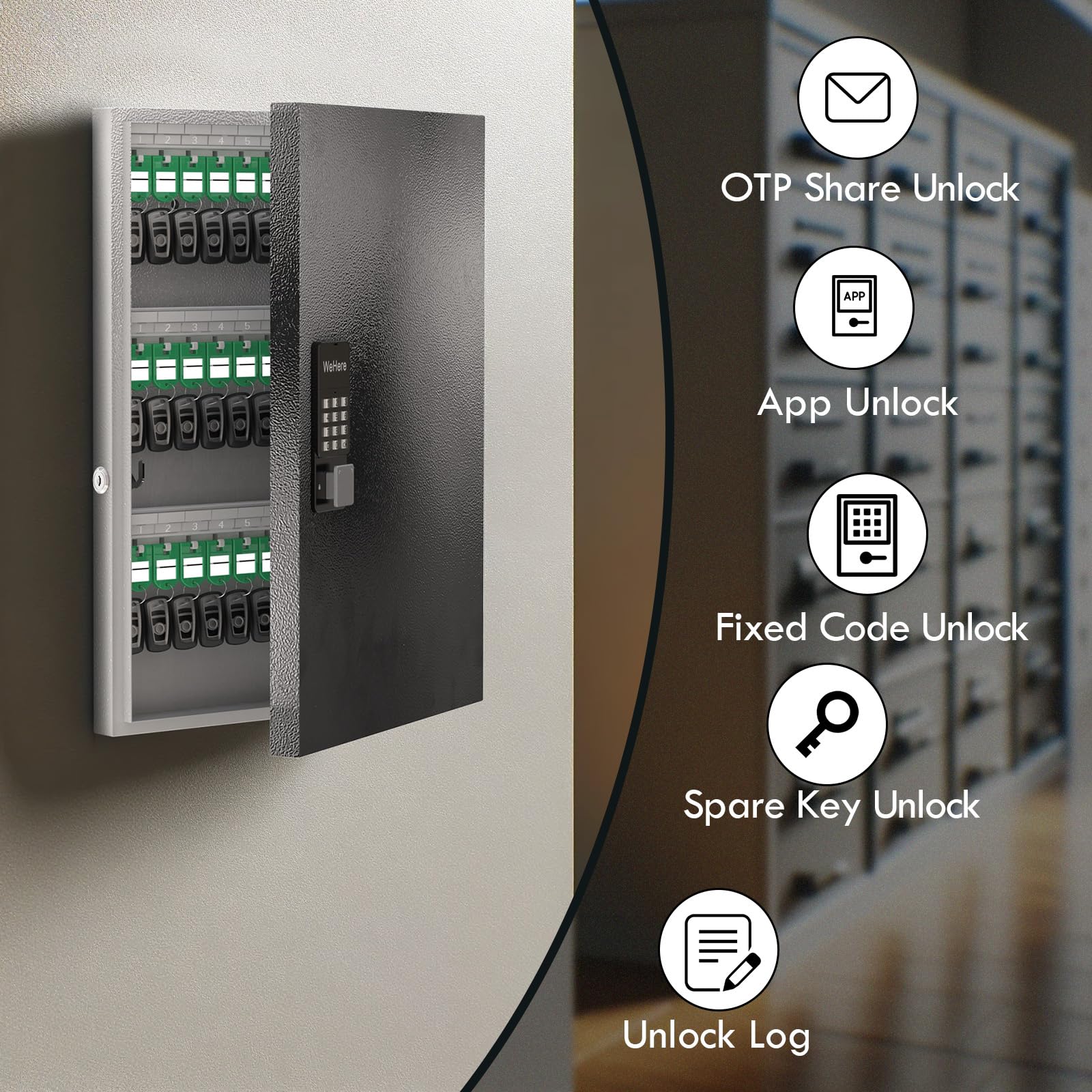 Snapklik.com : 72 Key Lock Box, Key Cabinet Organizer Wall Mount Use ...