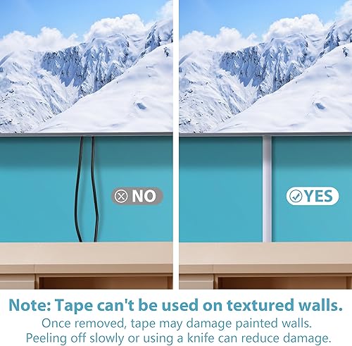 Miniatura 5 de ZhiYo Ocultador de cable de 39 pulgadas (3 pulgadas de largo), para 1-2 cables, cubiertas de cable autoadhesivas para cables en la pared, cubierta