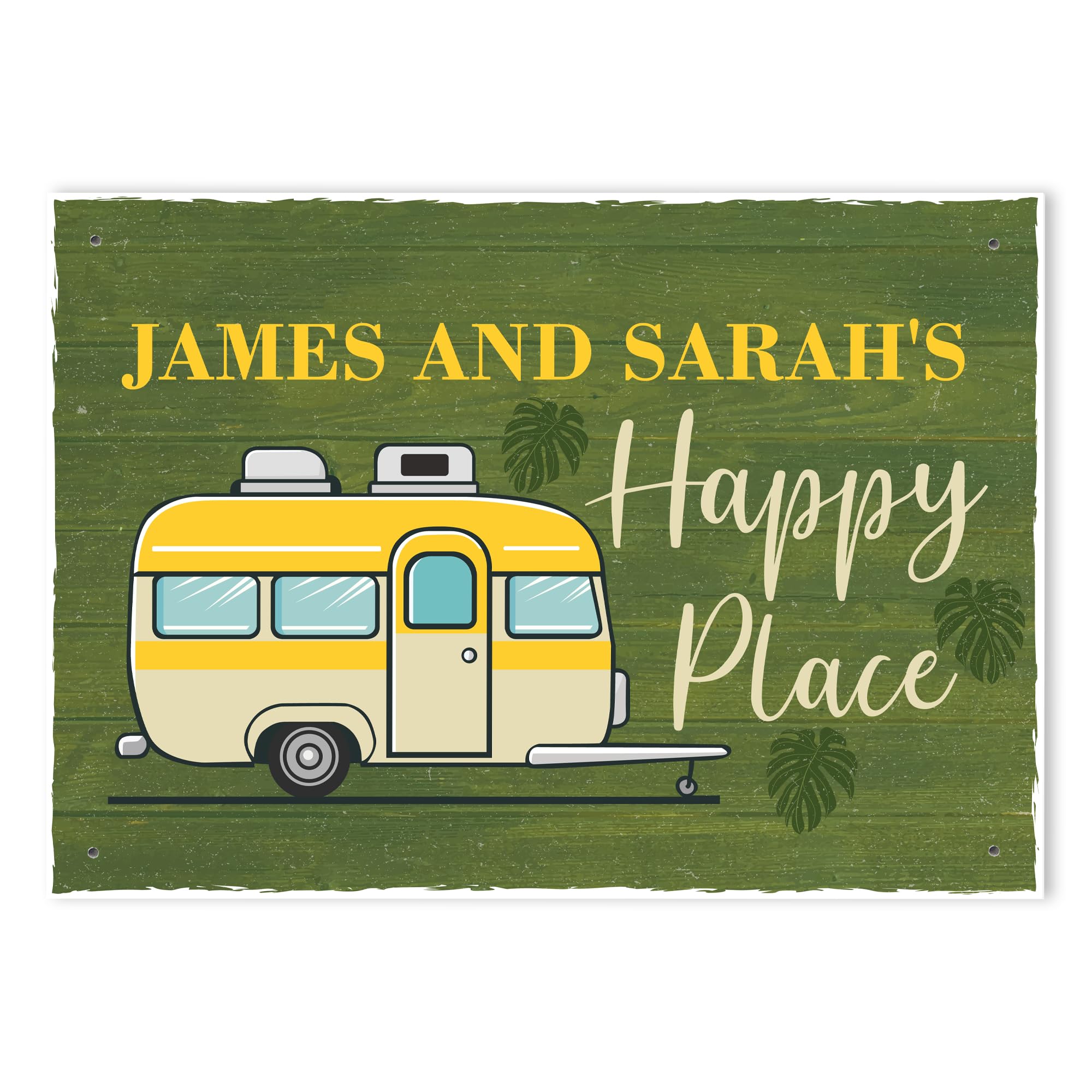 Red Ocean Men's Multicoloured Gift For Caravan Personalised Caravan Sign Happy Place Sign Novelty Caravan Gift For Wo Caravan Accessories Sign For Caravan Home Decor Plaque Christmas Birthday Gift