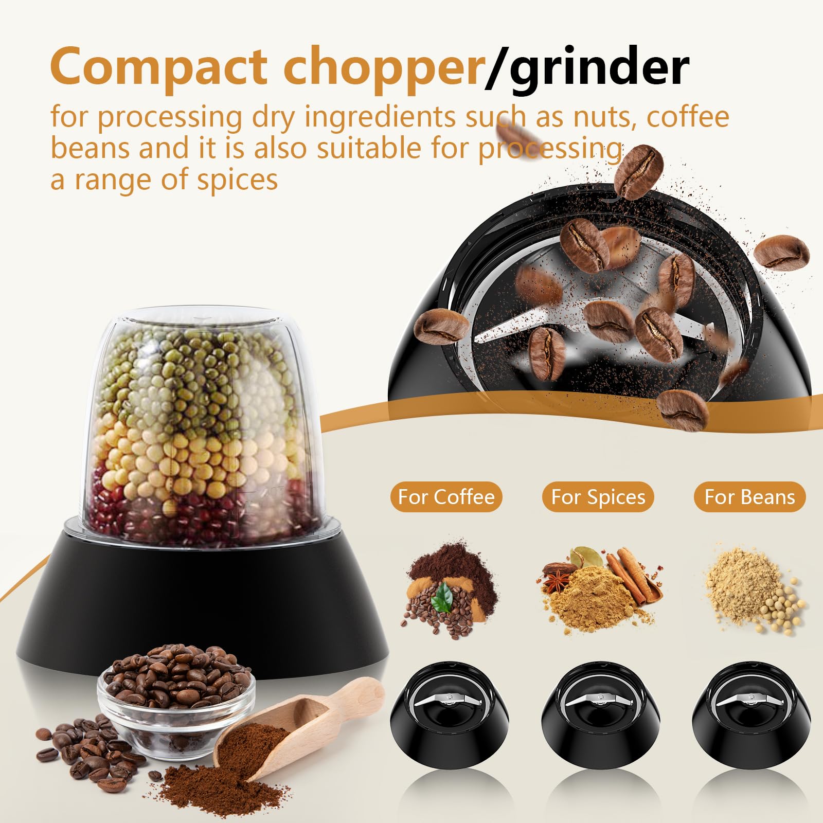 Howork Food Processor 1500W, Großes Fassungsvermögen Multifunktion, Zum Zerkleinern, Schneiden, Hacken, Mahlen, Smoothies, Hacken, Füllen und Teig, Edelstahl Schwarz
