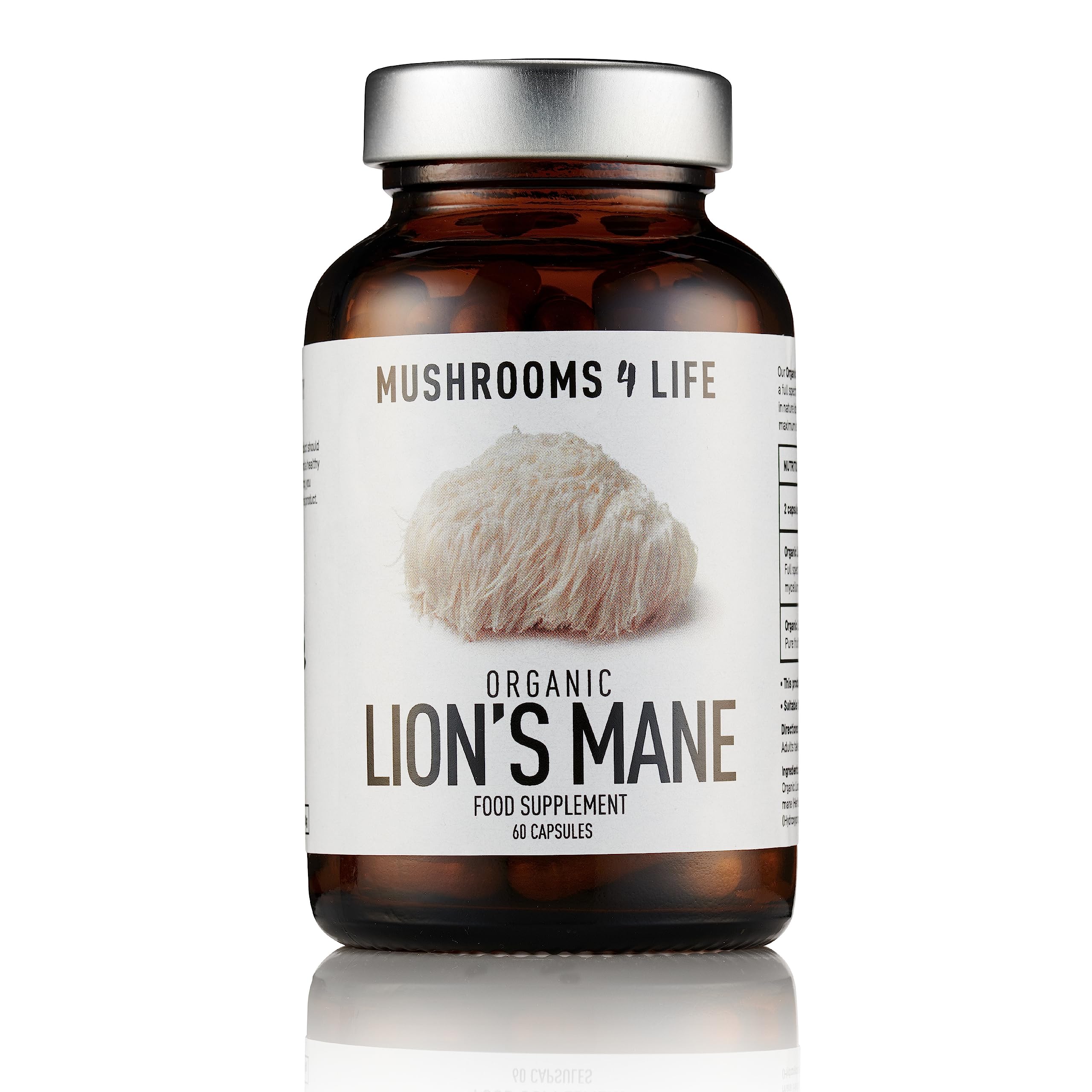 Mushrooms 4 Life Organic Lion's Mane 60 Capsules, 0.02298 kg