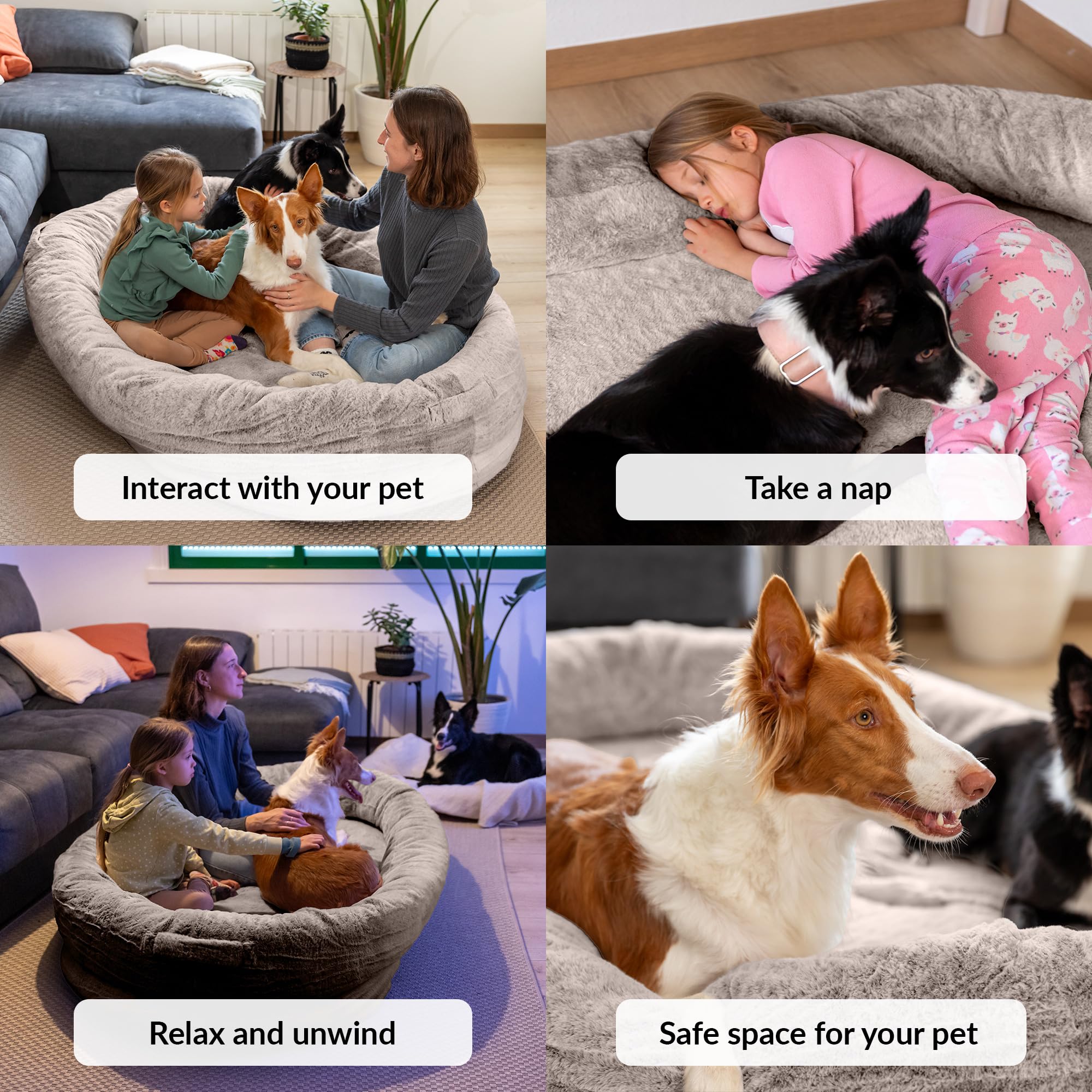 ODOXIA Cama para Humanos y Amigos Peludos | Cama De Perro Human Cálida y Cómoda | Perro Humano De Rosquilla | Gigante para Humanos y Mascotas | del Tamaño Humano