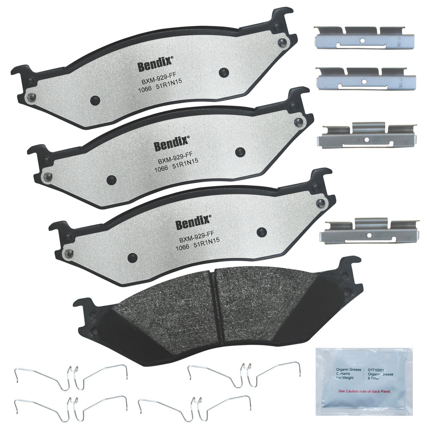 Bendix Fleet Metlok MKD1066FM Semi-Metallic Brake Pads for Bounder,Anniversary Ed,Classic,Flair,LXE,Fortis,Southwind,F-53 Motorhome Chassis,F-59 Commercial Stripped,F-450,F-550,LCF,FR3,GT3,GT5,GT7