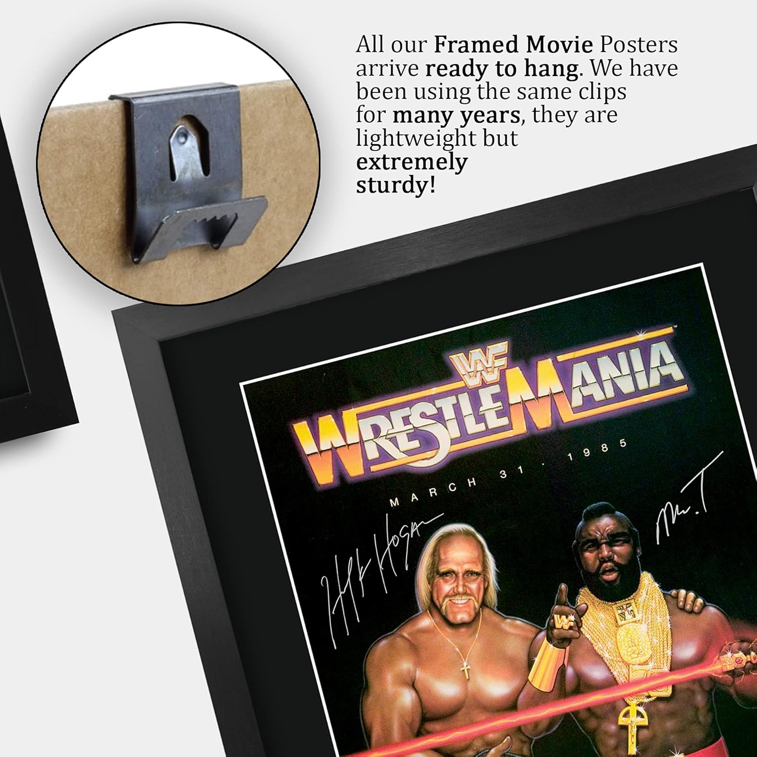HWC Trading Wrestlemania 1 16 x 12 inch Framed Gifts Printed Signed Autograph Picture for WWE & WWF Memorabilia Fans - 16" x 12" Framed