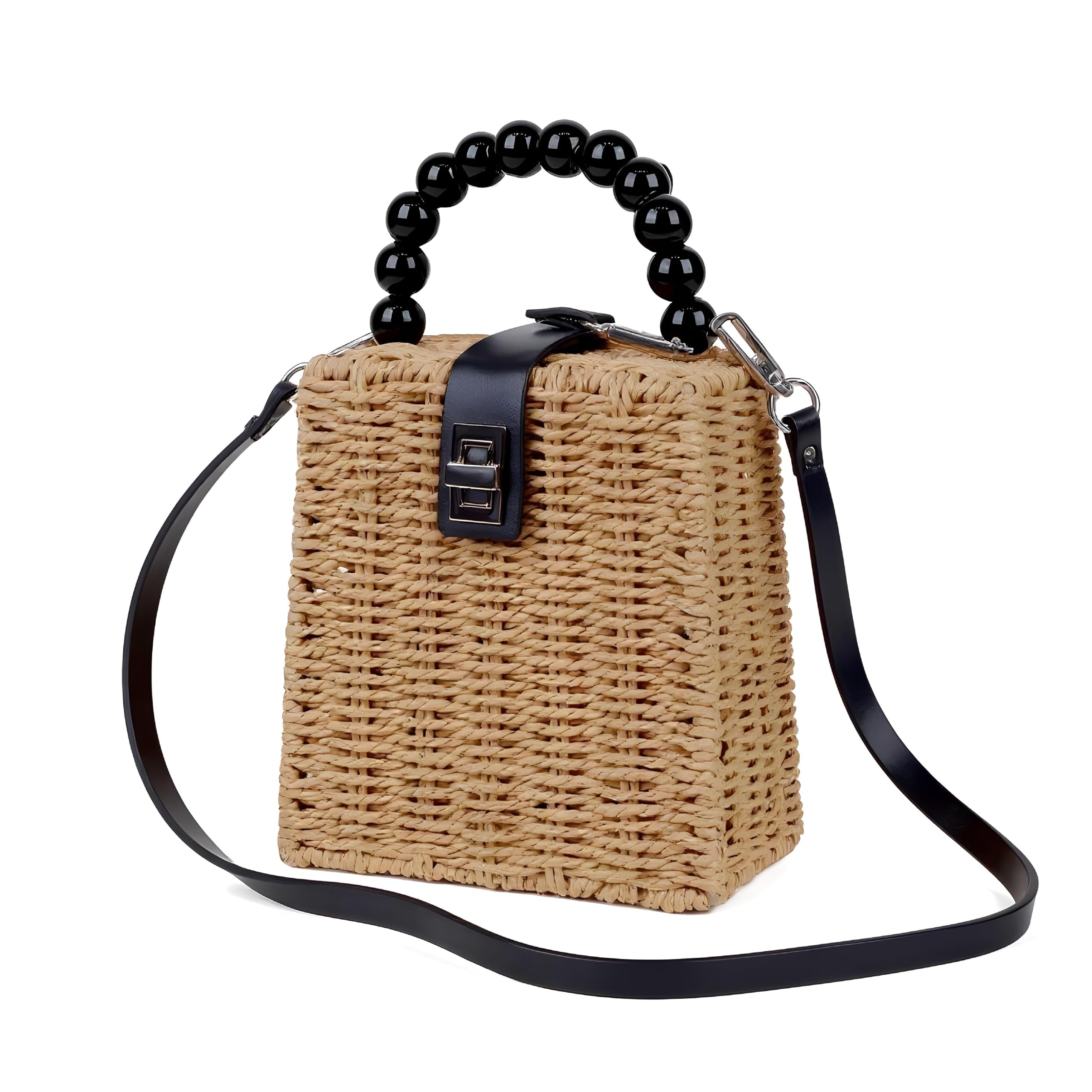 Raffia Bag – Handwoven Straw Crossbody Purse-image-11