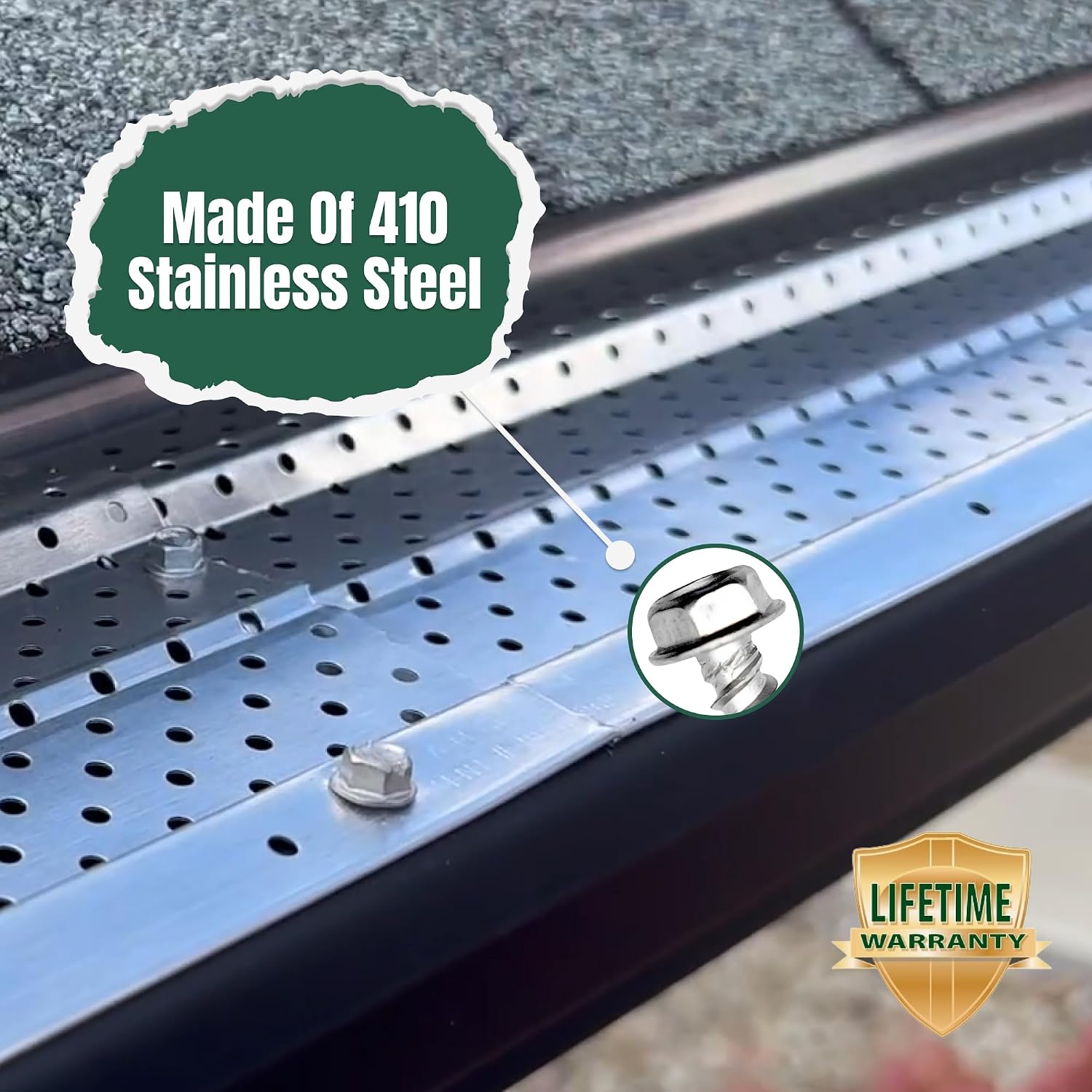 A-M Gutter Guard 1/2" #8 Stainless Steel Zip Screws, 100 Pack w/Hex Driver