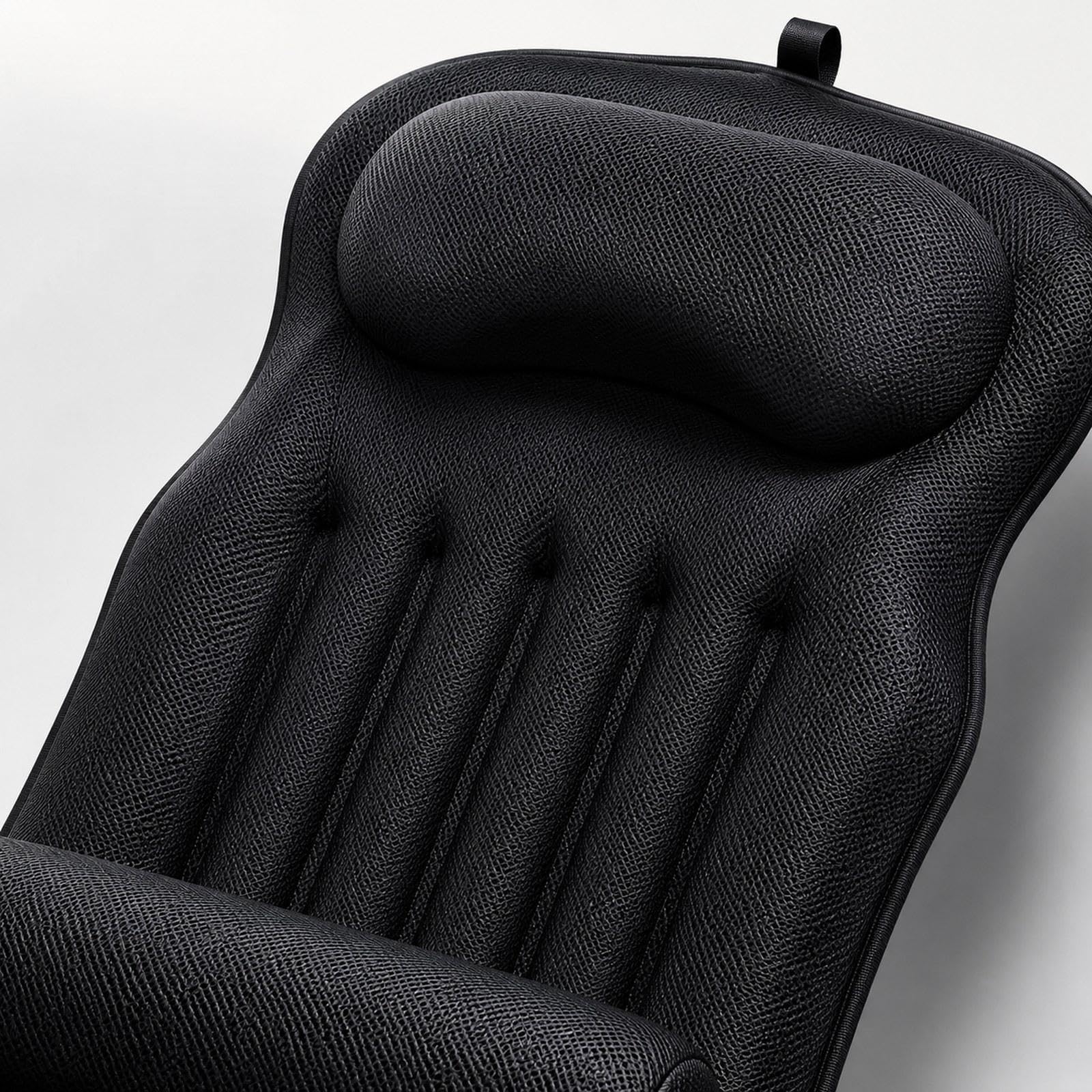 Oreiller de Bain Ergonomique, Appui-tête de Bain avec Ventouses, En Polyester Doux, Respirant et Antidérapant, Noir
