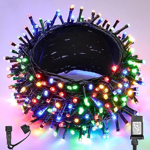 Miniatura 16 de WBao - Cadena de luces de Navidad para interiores y exteriores, 300 LED, 108 pies, super brillantes, con certificación UL, 8 modos de luz,