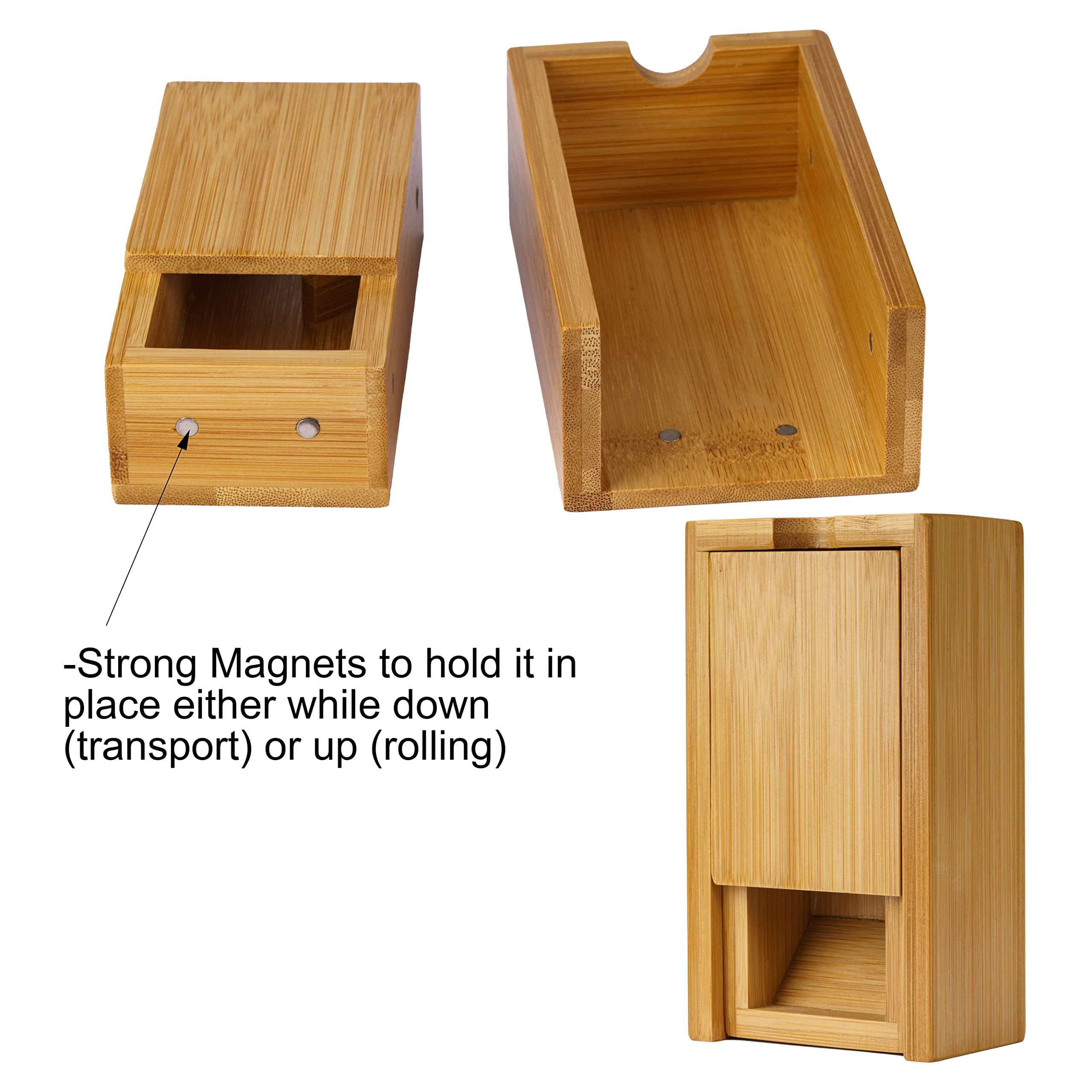 Cusdie Torre de Dados de bambú Plegable de Madera para Dungeons and Dragons, Juego de Mesa, D&D, RPG (sin Logotipo)
