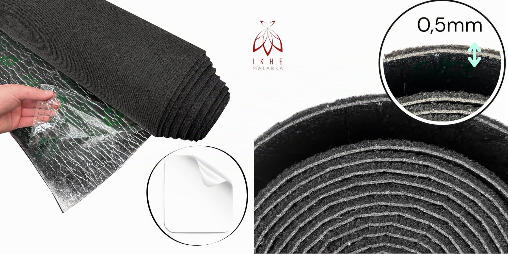 Moquette auto-adhésive 6 m² – Rouleau de moquette 120×500 cm, 5 mm d’épaisseur, inodore, pose rapide, revêtement de sol pour salon, bureau, chambre d’enfant (Noir - SXP-TWDT-005, 6m²)