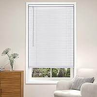 LazBlinds Cordless 1" Room Darkening Vinyl Mini Blinds, 20x36 White Horizontal Shades for Safe Indoor Windows