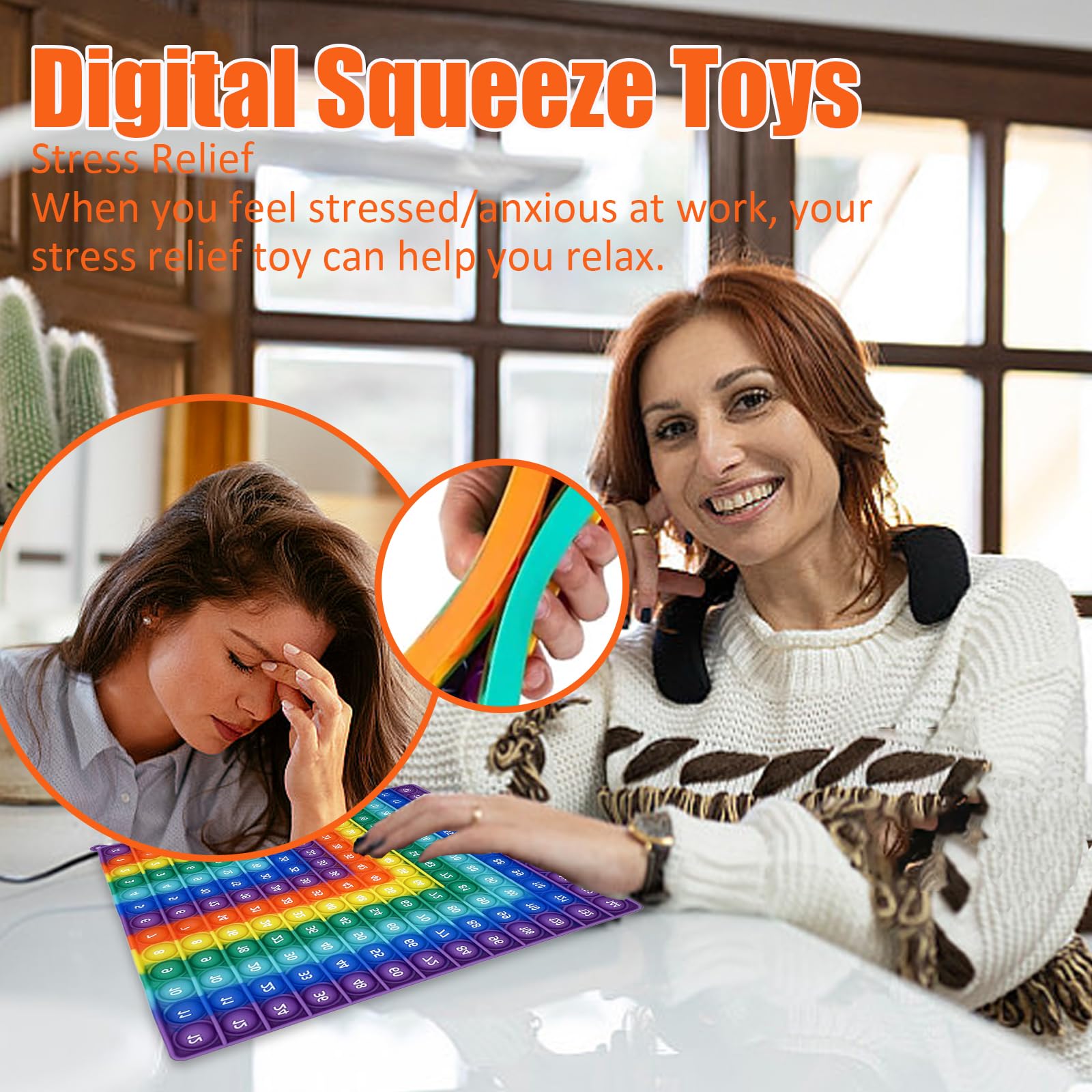 Zamety Pop Fidget Toys, Times Table Poppet, Multiplication Popit 12x12 and Addition 12+12 Fidget Toy - Image 4