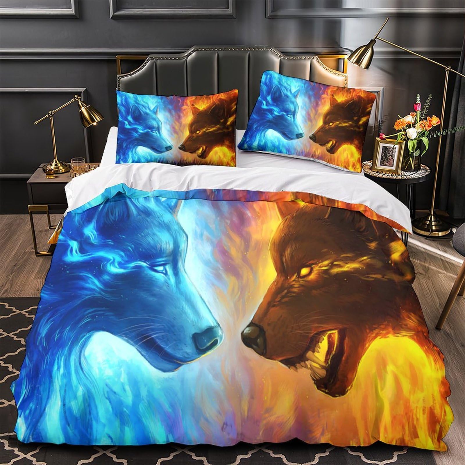 Housse de couette hyène peinture sauvage pour décoration de chambre moderne
