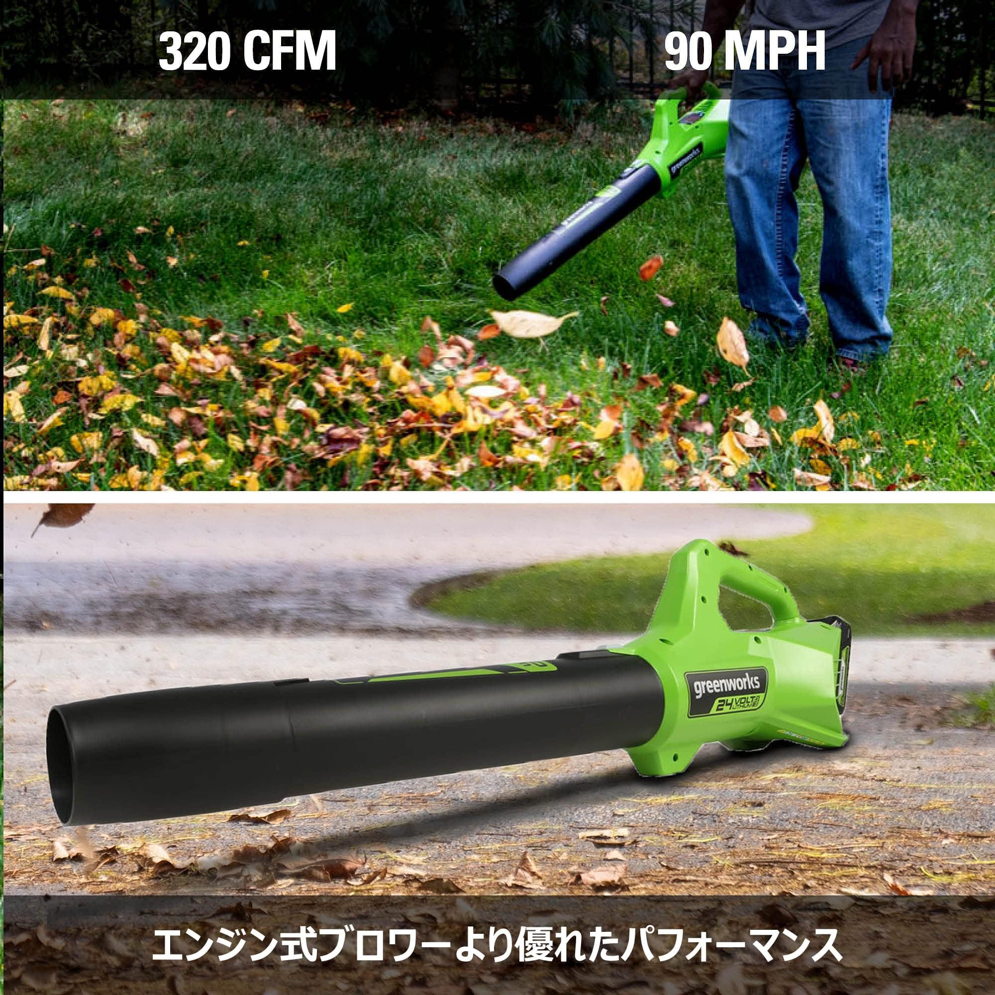Amazon.co.jp: Greenworks(グリーンワークス) 充電式ブロワー 電動 