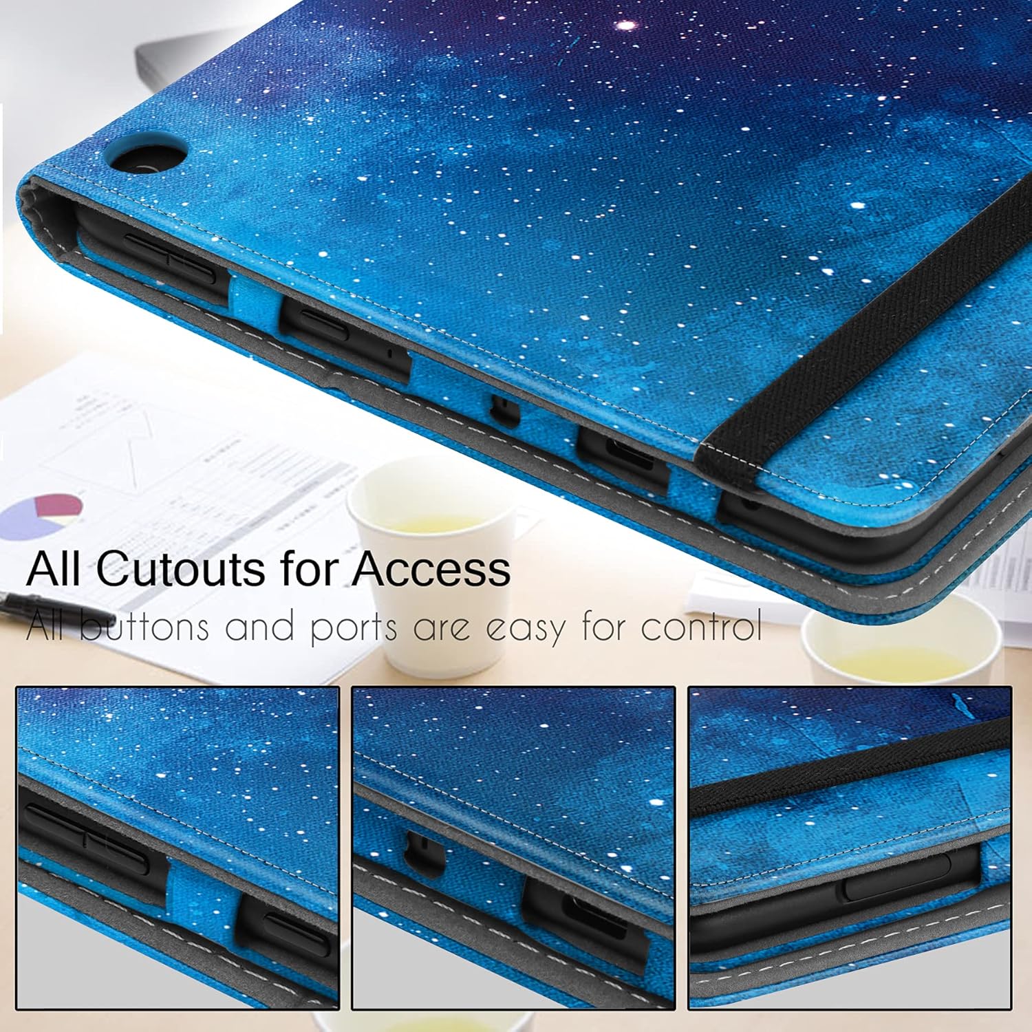 Famavala Folio Case Cover for 10.1" All-New Fire HD 10 / Fire HD 10 Plus Tablet [11th Generation, 2021 Release] (BlueSky) : Electronics