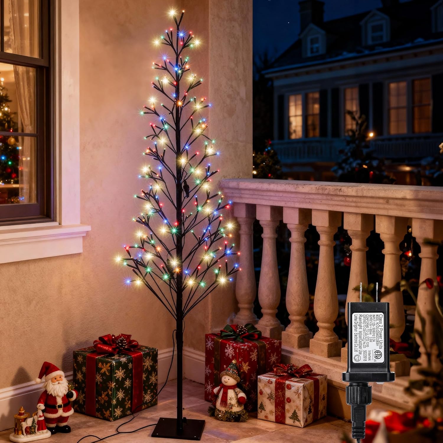 Lomotech Chritsmas Tree Lights - 216 LEDs 5Ft Artificial Christmas Tree with Timer, Includes 27 LEDs Twinkle Lights for Holiday, Wedding, Party, Christmas Decorations (Multicolor) 5ft Multicolor