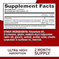 Vista 4 de Qunol Cápsulas blandas CoQ10 de 200 mg, Ultra CoQ10 - Suplementos de coenzima Q10 de ultra alta absorción - Suplemento antioxidante para la salud