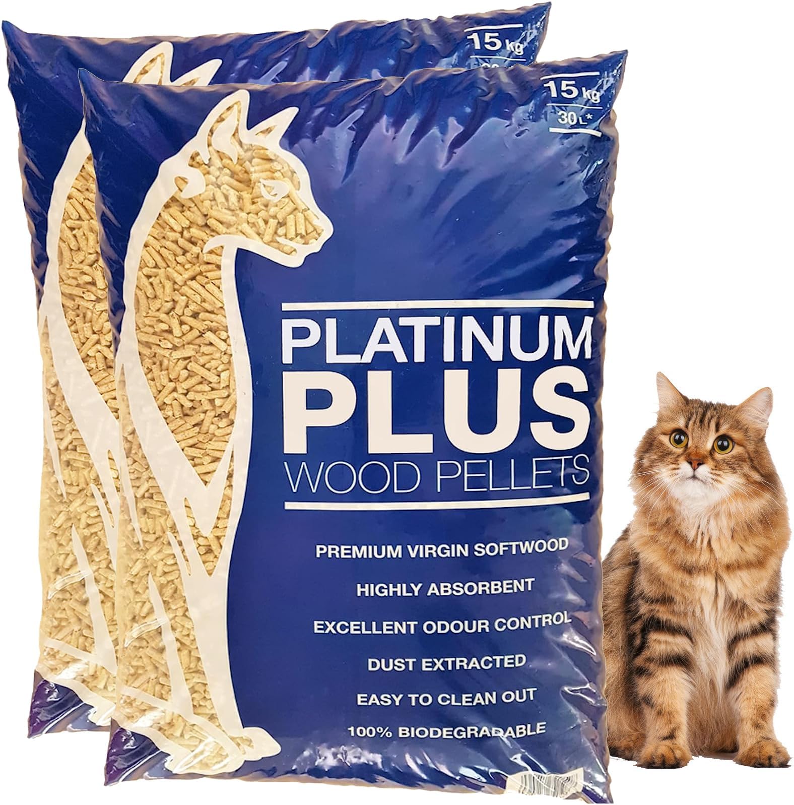 Platinum Plus Cat Litter Wood Pellet Cat Litter for Kittens & Small