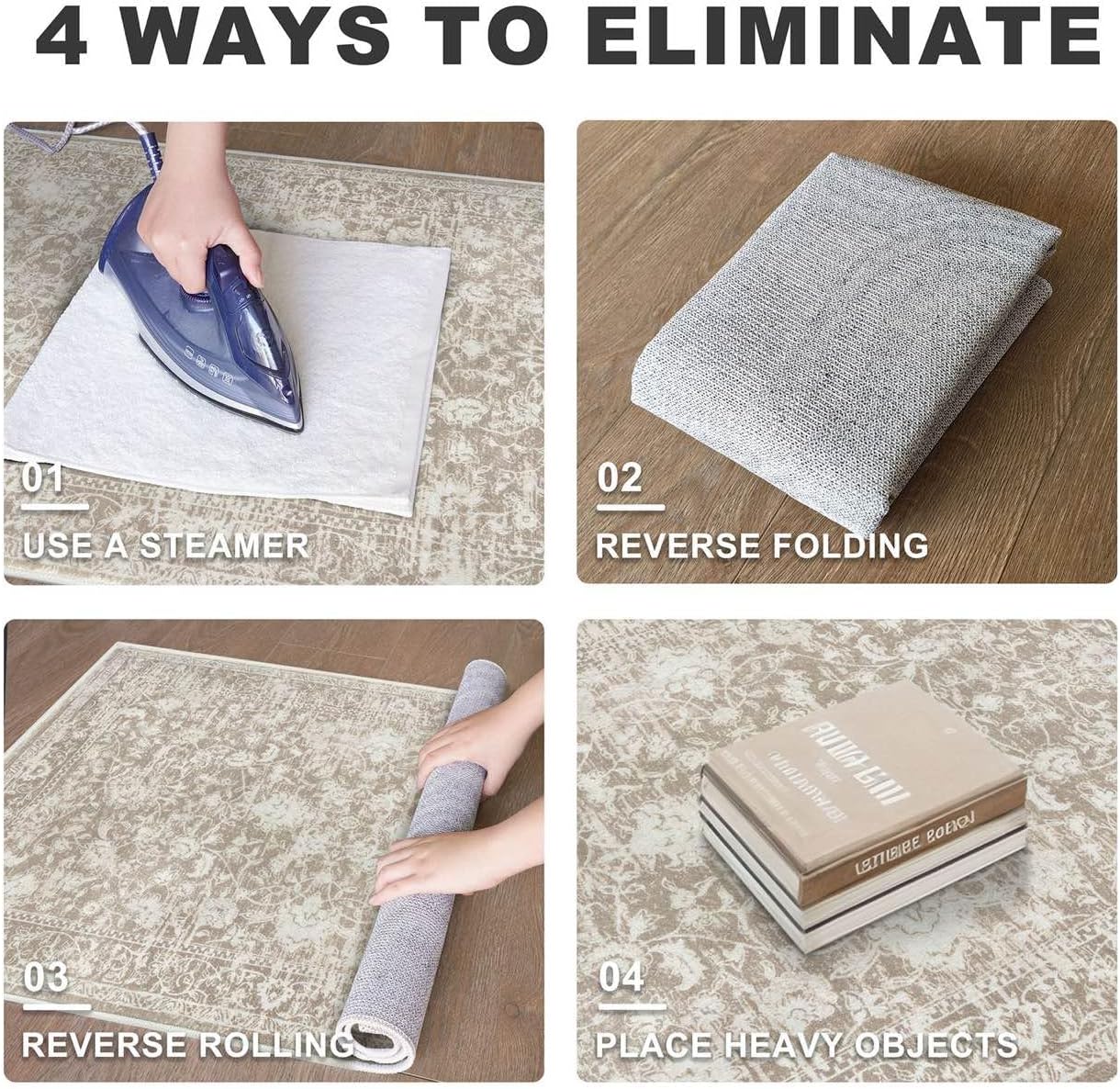 KILOCOCO Moroccan Small Area Rug 2x3 Entryway Rugs Printed Vintage Floral Washable Rug Non-Slip Kitchen Indoor Door Mat, Accent Throw Small Rugs for Laundry Room Bedroom Entrance, Beige - Image 8