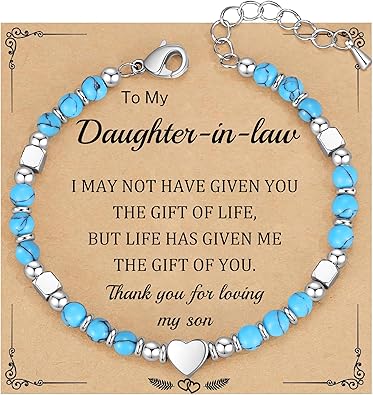Christmas Gifts for Women, Stocking Stuffers for Teens Beaded Bracelets for Women Gifts for Mom Christmas Gift Mothers Day Gift for Grandma Daughter Bonus Mom Nature Stone Bead Bracelet Graduation Jewelry for Her 2026