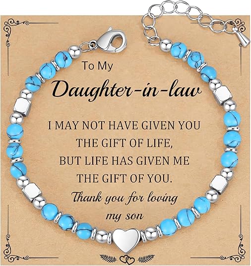 Christmas Gifts for Women, Stocking Stuffers for Teens Beaded Bracelets for Women Gifts for Mom Christmas Gift Mothers Day Gift for Grandma Daughter Bonus Mom Nature Stone Bead Bracelet Graduation Jewelry for Her 2026