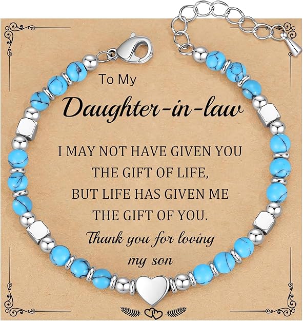 Christmas Gifts for Women, Stocking Stuffers for Teens Beaded Bracelets for Women Gifts for Mom Christmas Gift Mothers Day Gift for Grandma Daughter Bonus Mom Nature Stone Bead Bracelet Graduation Jewelry for Her 2026