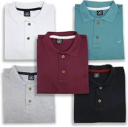 Kit 5 Camisa Polo Envoy Tecido Piquet Básica Masculina