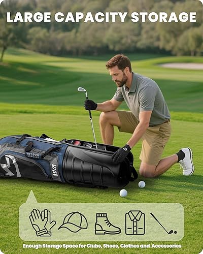 Miniatura 4 de OutdoorMaster Bolsas de viaje de golf para aerolíneas con ruedas y funda rígida, protegen los palos de golf, ligeras y fáciles de maniobrar