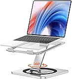 EOIWUY Laptop Stand with 360° Swivel Base, Portable Foldable Laptop Riser for Desk, Ergonomic Adjustable Cookbook Holders Computer Stand Holder for Team Work, Compatible with MacBook Pro/Air (10-16") - 1