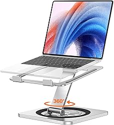EOIWUY Laptop Stand with 360° Swivel Base, Portable Folda…