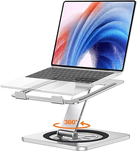EOIWUY Laptop Stand with 360° Swivel Base, Portable Folda… - 1
