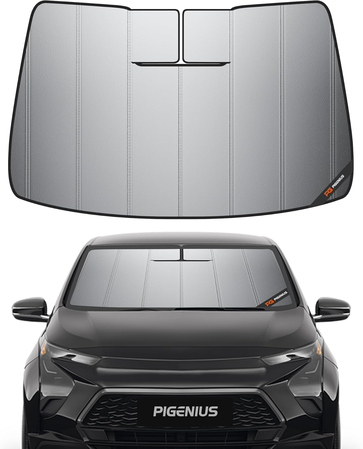 Car Windshield Sun Shade fits Chevrolet Bolt EUV,2022-2023,Deluxe Front Window Sun Shade Shield,Upgrade Mid-Opening Efficient Insulation,Accordion Fold,Easy to Install & Store