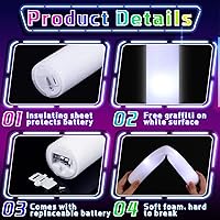 Vista 3 de Liliful Juego de 100 varillas de espuma LED de color blanco a granel, varillas de luz intermitente que brillan en la oscuridad, suministros