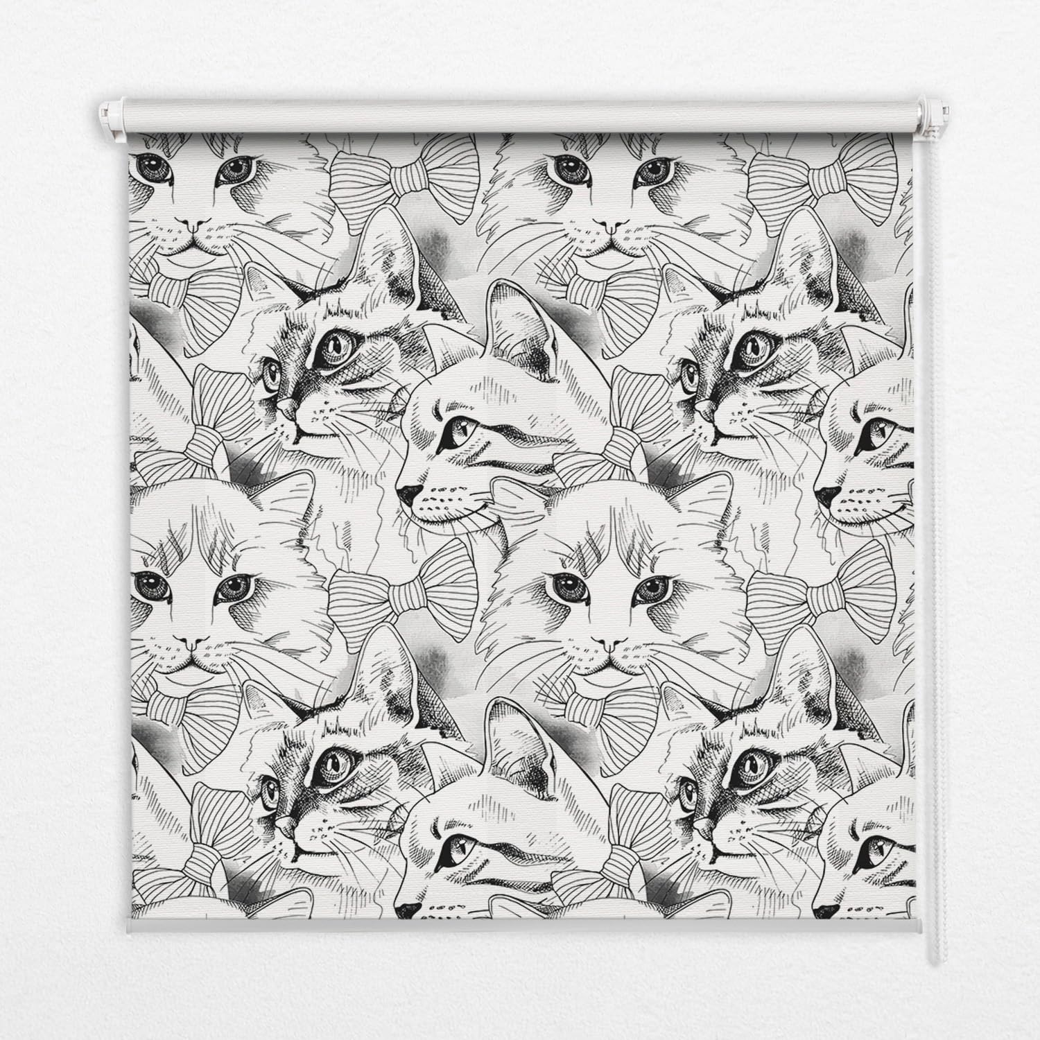 Store enrouleur sans perçage 130x240cm perméable à motifs imprimés de chats pour fenêtre