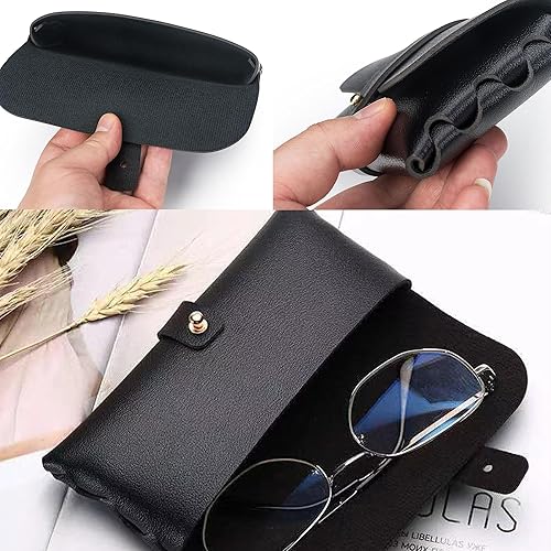 Miniatura 5 de Onrtry Funda de cuero suave para gafas de PVC con hebilla de uñas de PVC, bolsa de gafas de sol