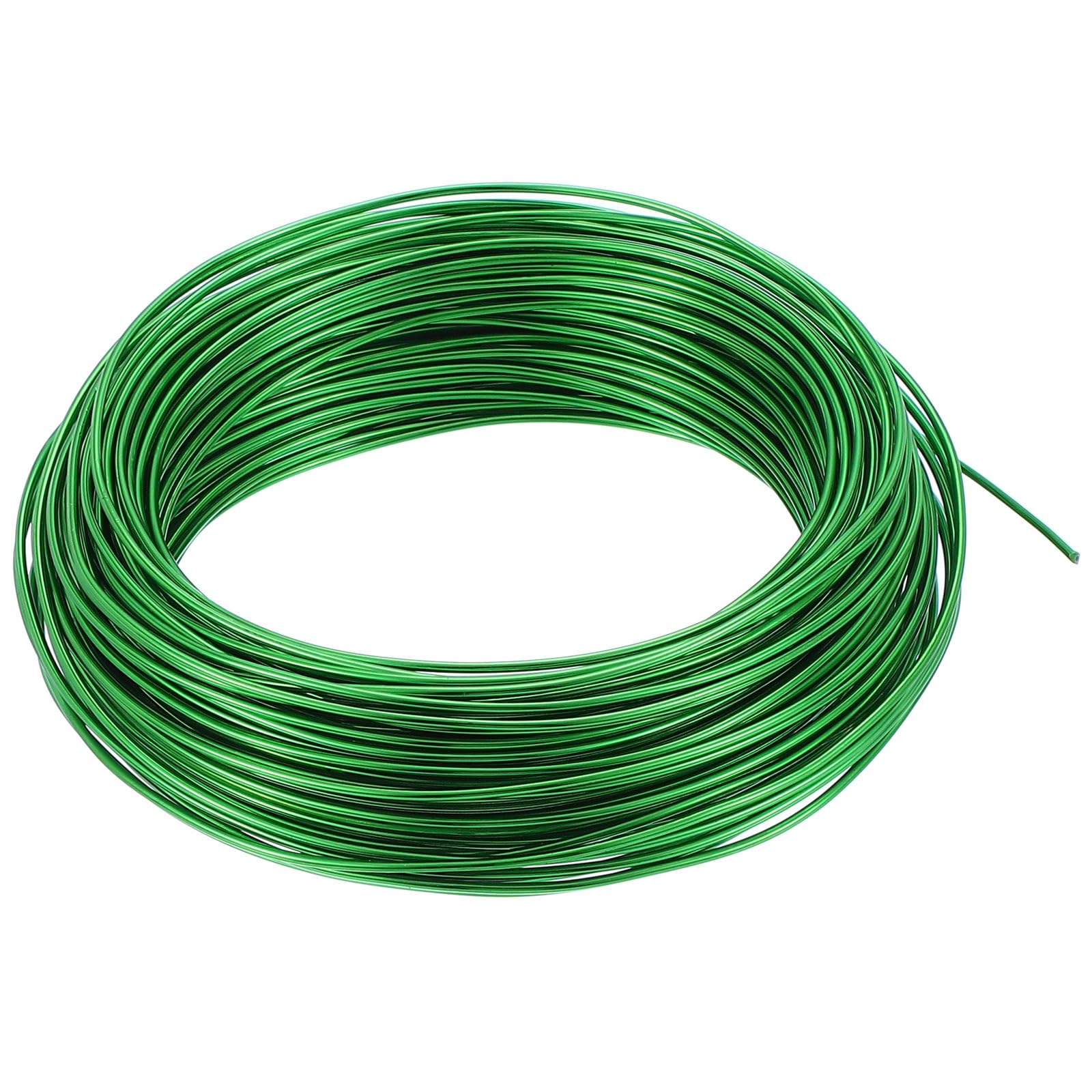 PATIKIL 1.5mm Bonsai Training Wire, 1 Roll Floral Wire Stems Anodized Aluminum Tree Wire 95 Feet Total for Gardening Branch Fixing, Green