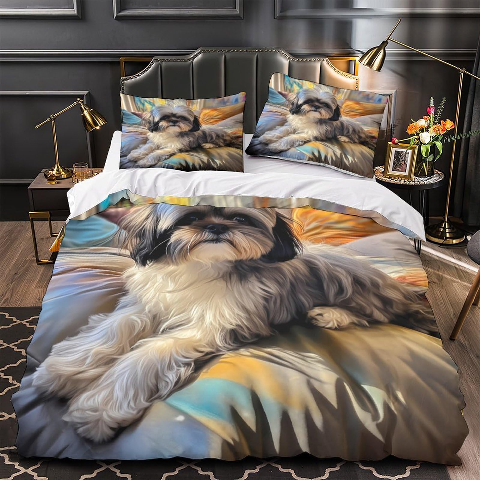 Parure de lit chien 3D idéale pour décorer une chambre de fille ado