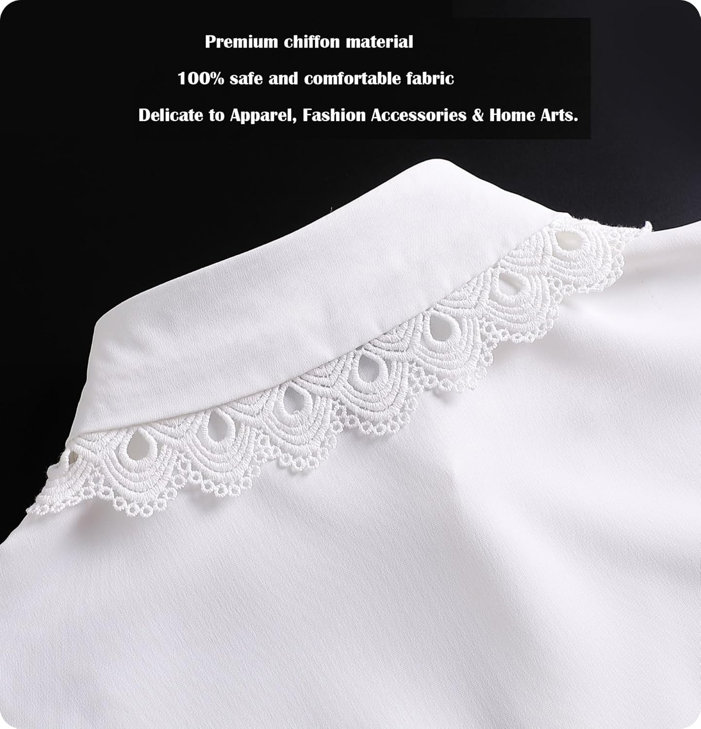 Chiffon Chic Lady's Fake Collar Floral Elegant Office Half Blouse False Collar Dickey - Image 5