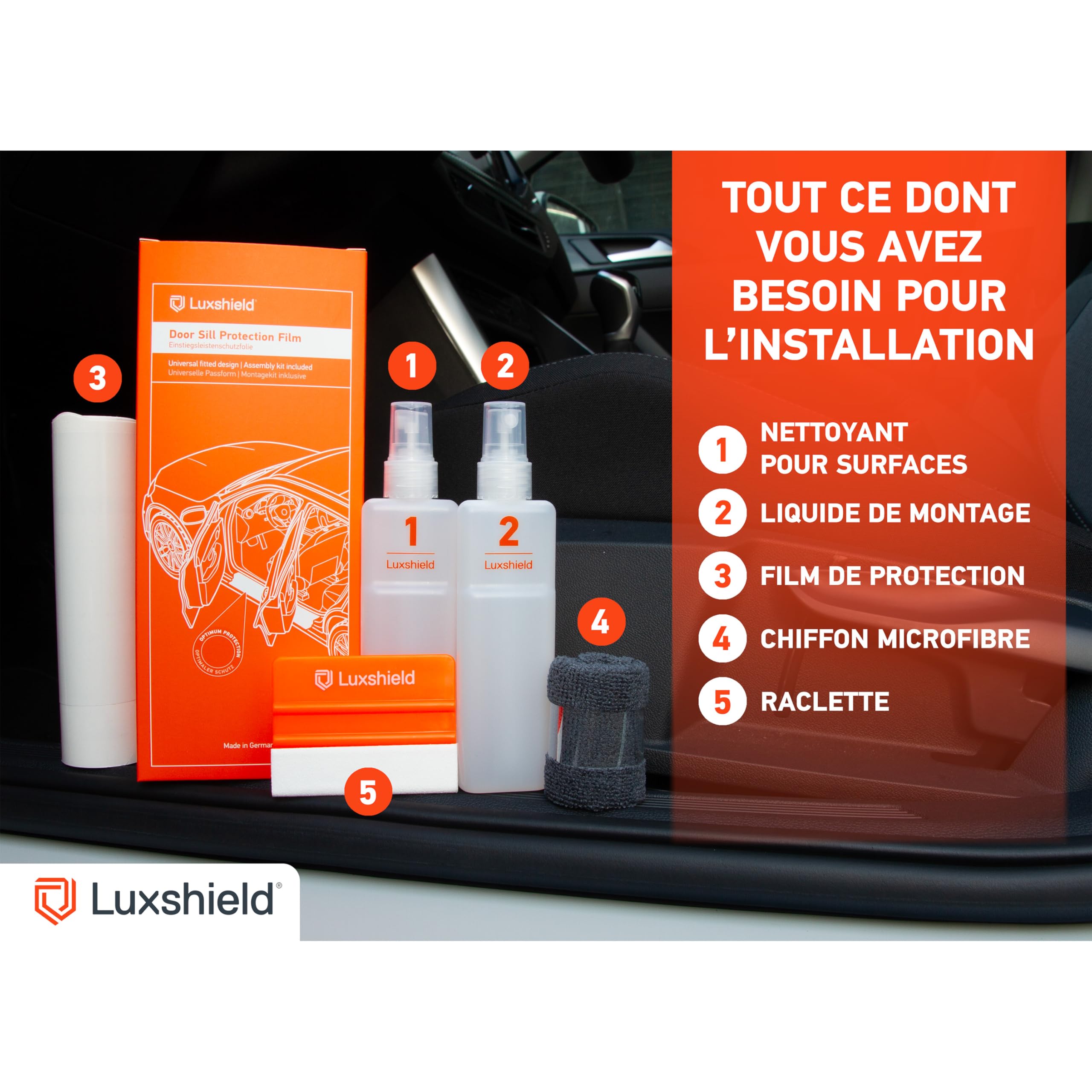 Luxshield Protection Seuil de Porte Voiture Carrosserie pour BMW Série 1 4 (IV) F70 I 2024-2026 - Accessoire pour Auto - Anti Rayure Stickers Transparent