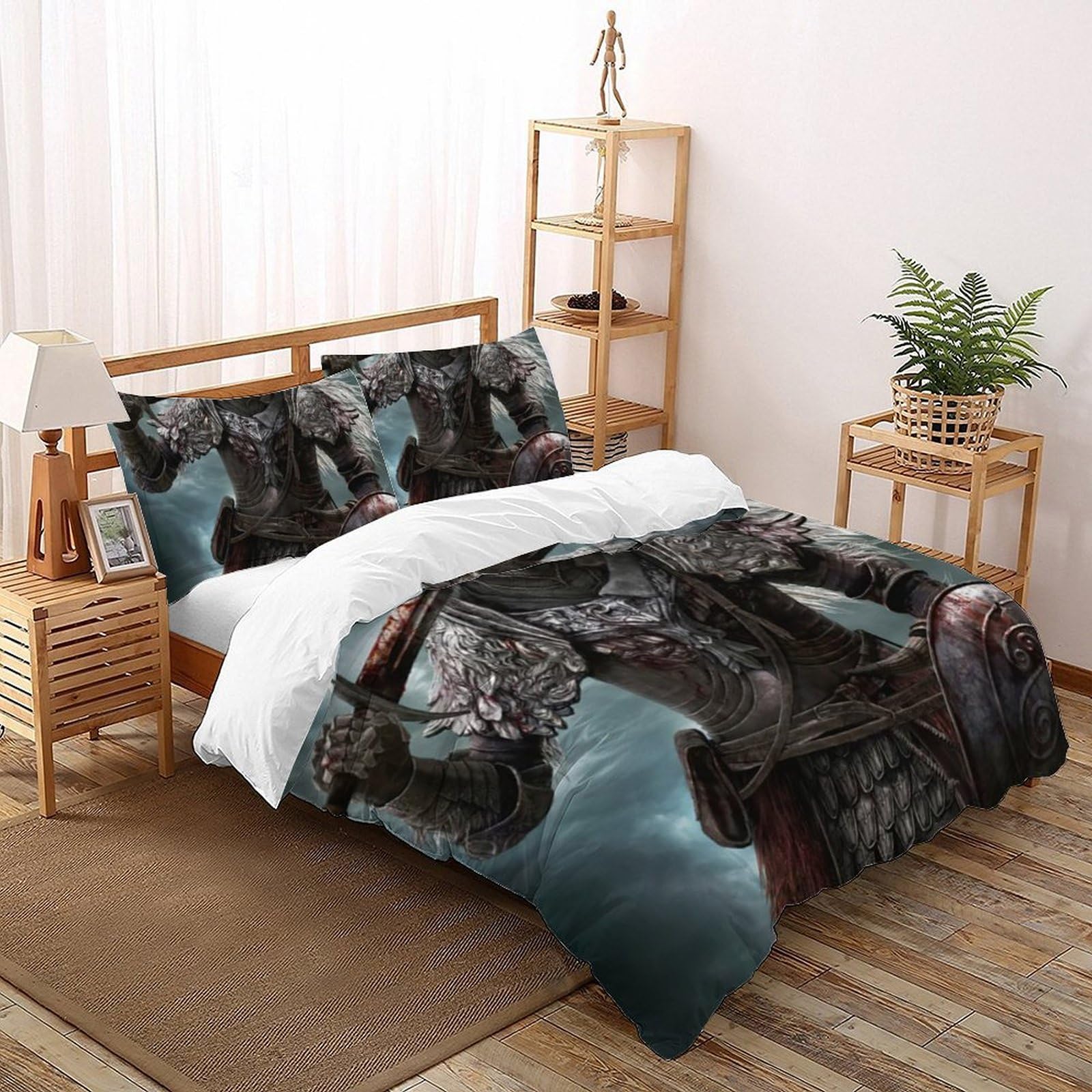 Housse de couette 3D enfants 220x240 cm lit king avec 2 taies d'oreiller douces
