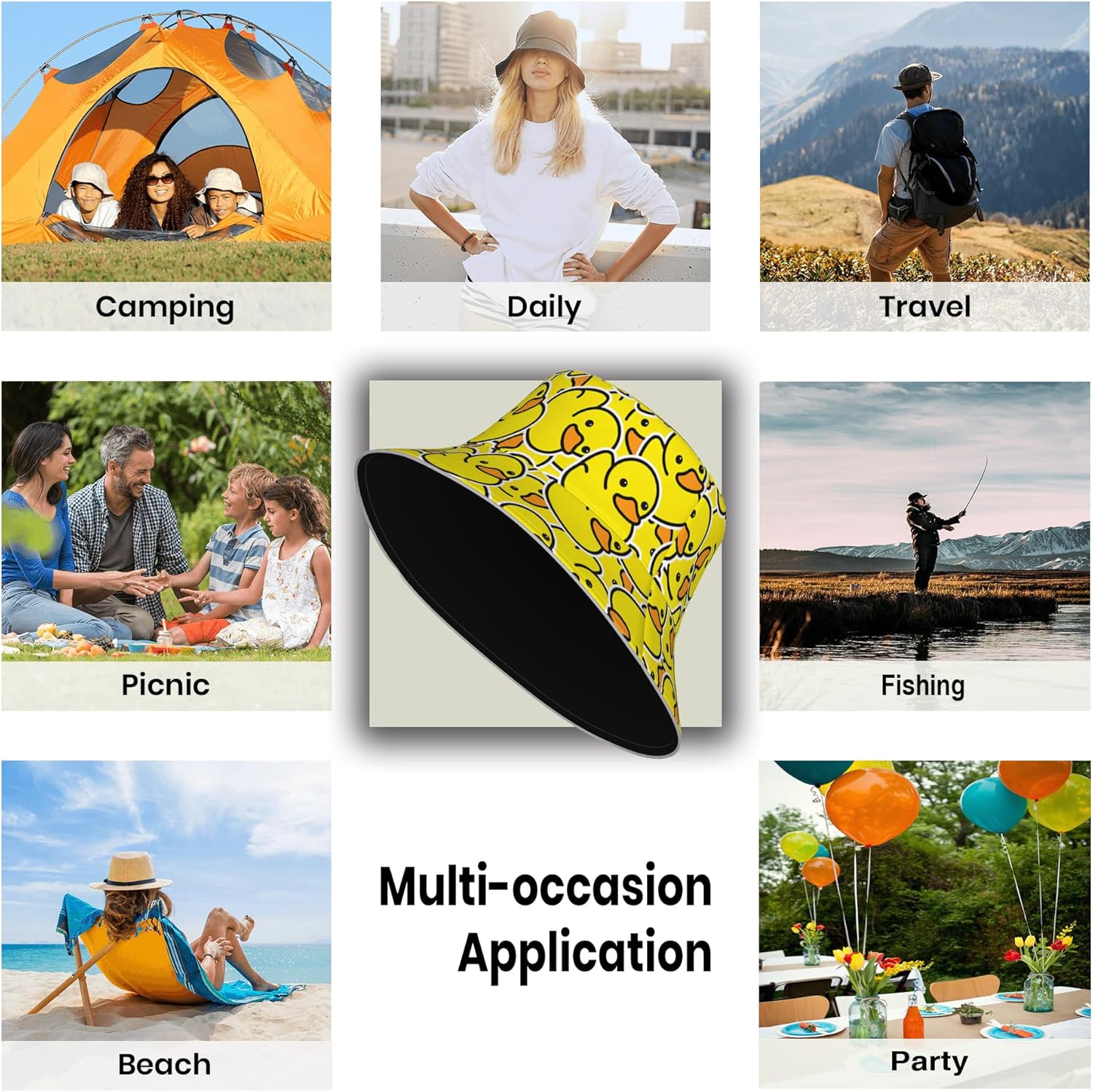 Fashion Retro 80s 90s Bucket Hat for Men Women Packable Sun Cap Rave Party Outfit Accessories Fisherman Hat - Image 7