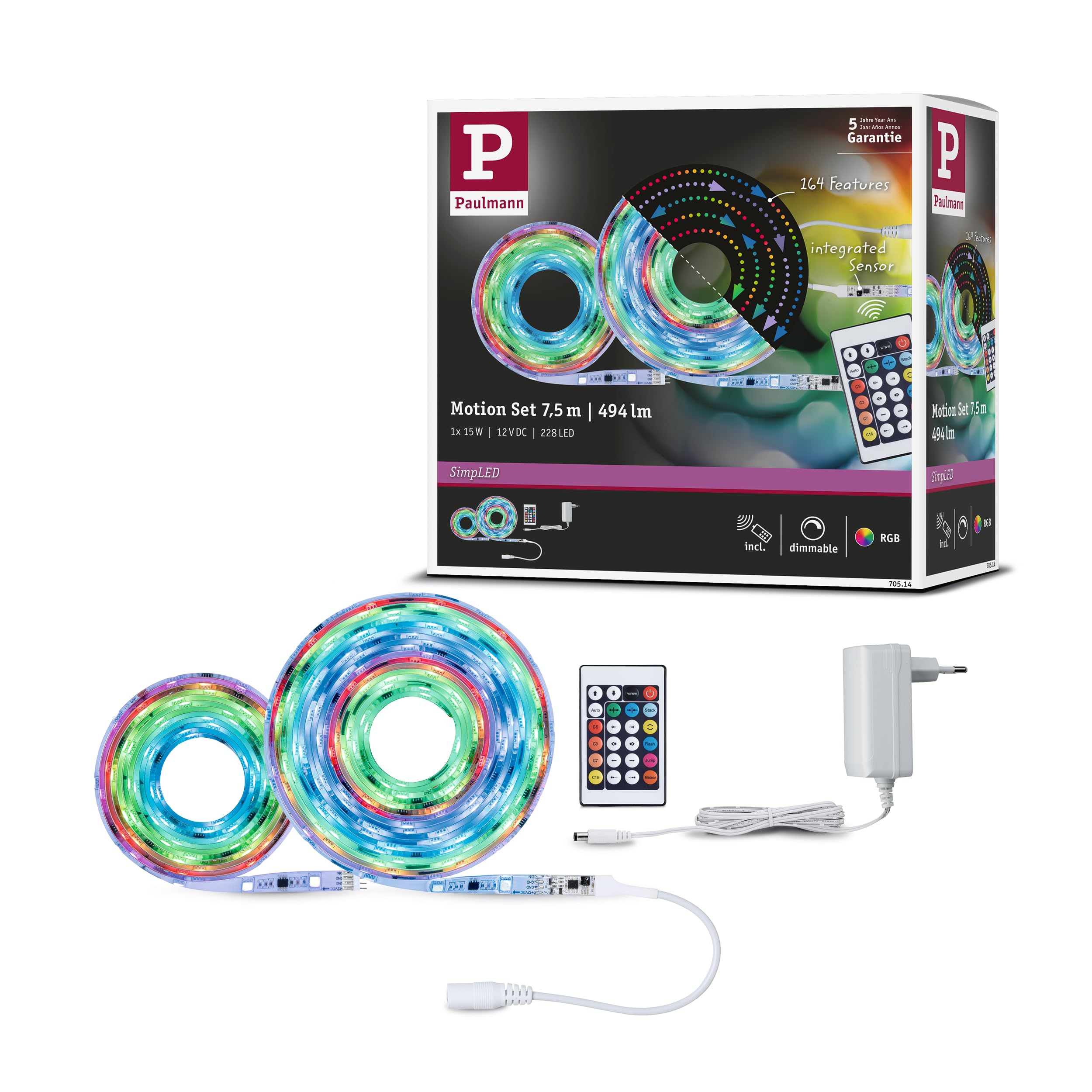 Paulmann 70514.0 SimpLED Strip 7.5m RGB LED Set Individual LED Control