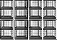 Vista 11 de Homey Pet Jaulas resistentes para perros grandes, jaula apilable de 47 pulgadas con 4 ruedas, 2 bandejas y rejillas extraíbles, 2 cuencos, múltiples