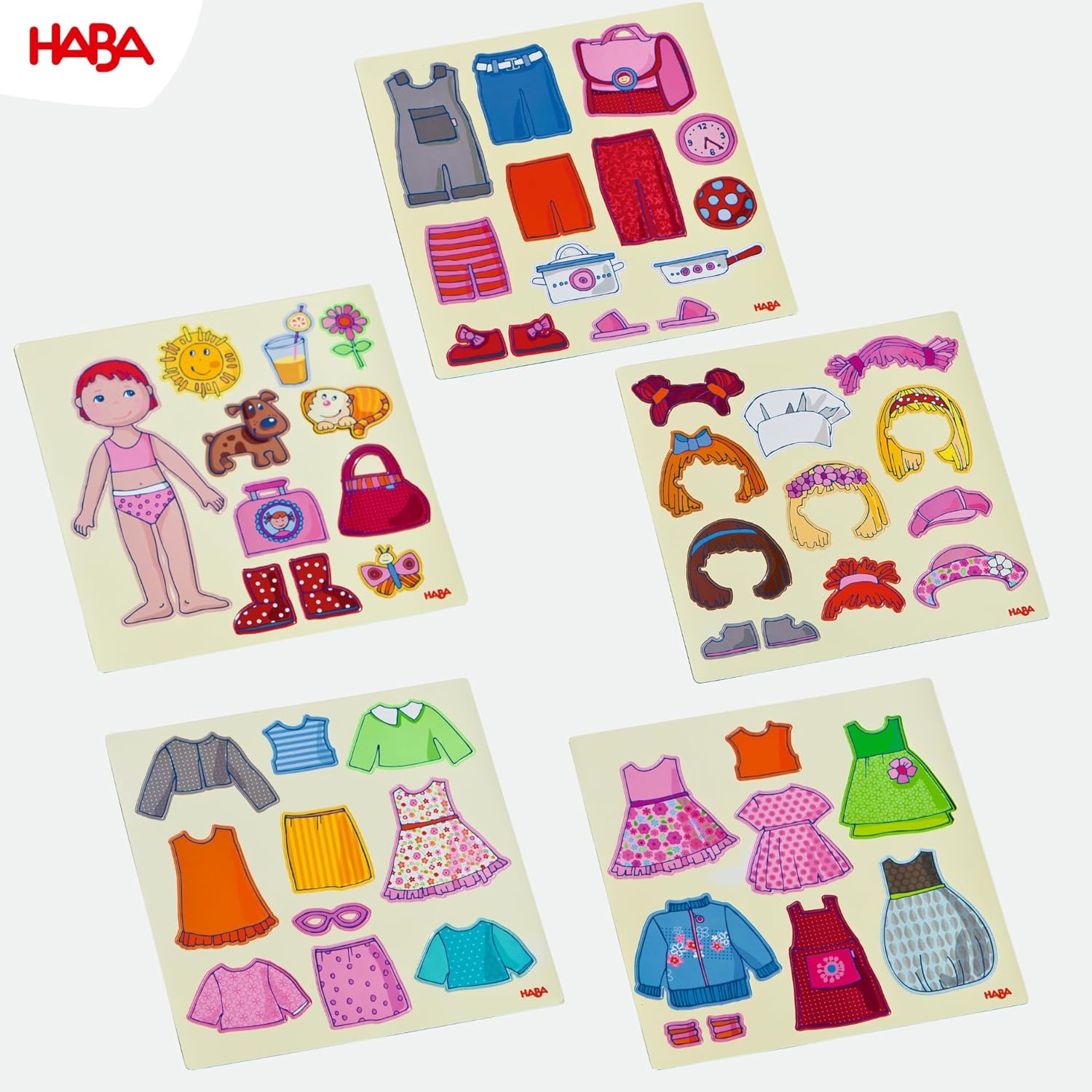 HABA Dress-Up Doll Magnetic Game Box & Magnetic Puzzle for Toddlers, Travel-Friendly Road Trip Toy for Kids, Toddler Activities for Ages 3+, 54 Piece Set