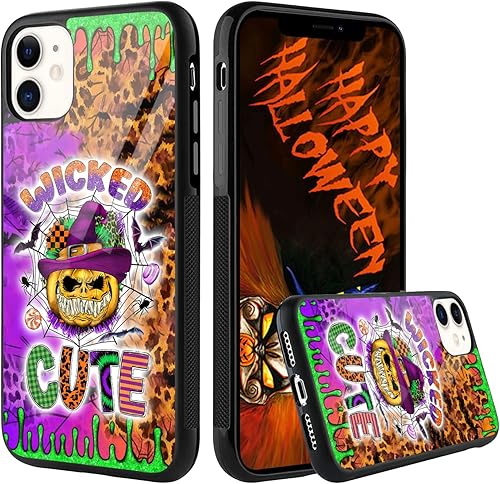 Carcasas de teléfono con diseño de calabaza espeluznante para Halloween, con diseño de bruja y calabaza, compatibles con iPhone 15, 14, 13, 12, 11