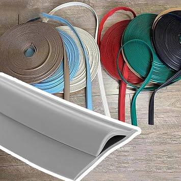 Self Adhesive Carpet Transition Strip for Edge Reduce, Rug Edge Trimming Protect Seam Cover, Flexible PVC Seal Molding for Robot Vacuum CleanercLight Gray,900cm354 3/8"