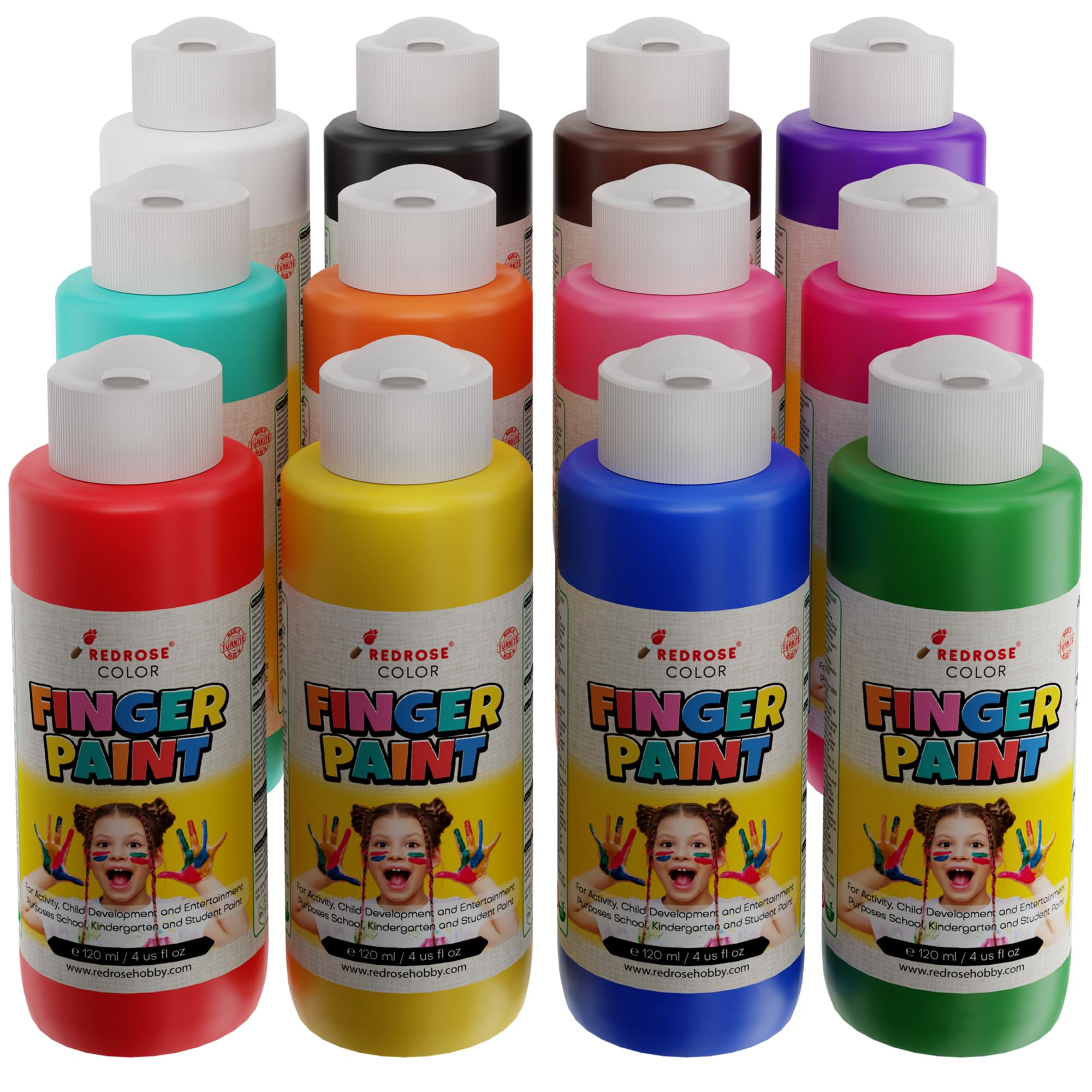 Tüm Renkler Parmak Boyası 12'li Set 12x120ml