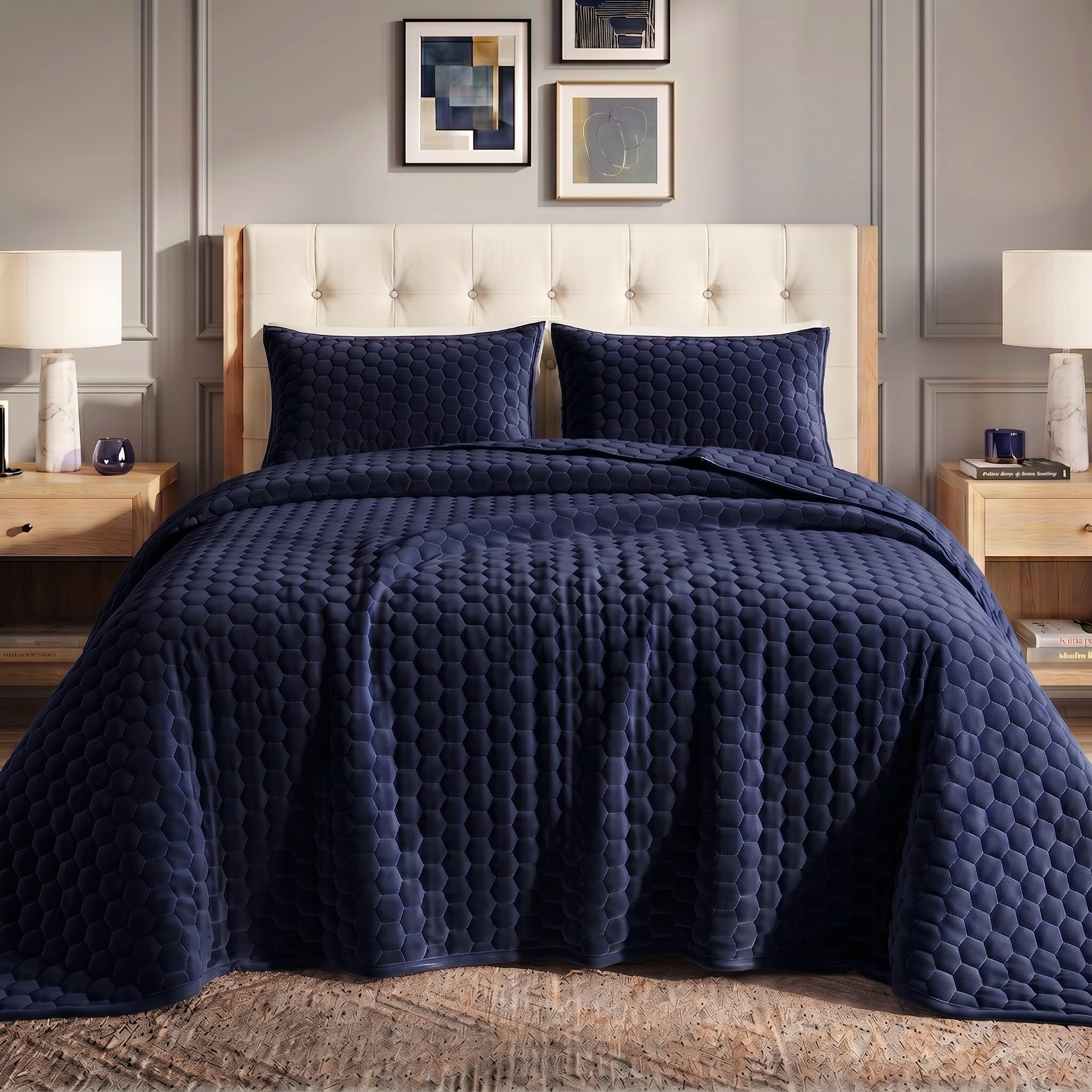 Tribeca Living Lugano Samtquilt Twin Indigo