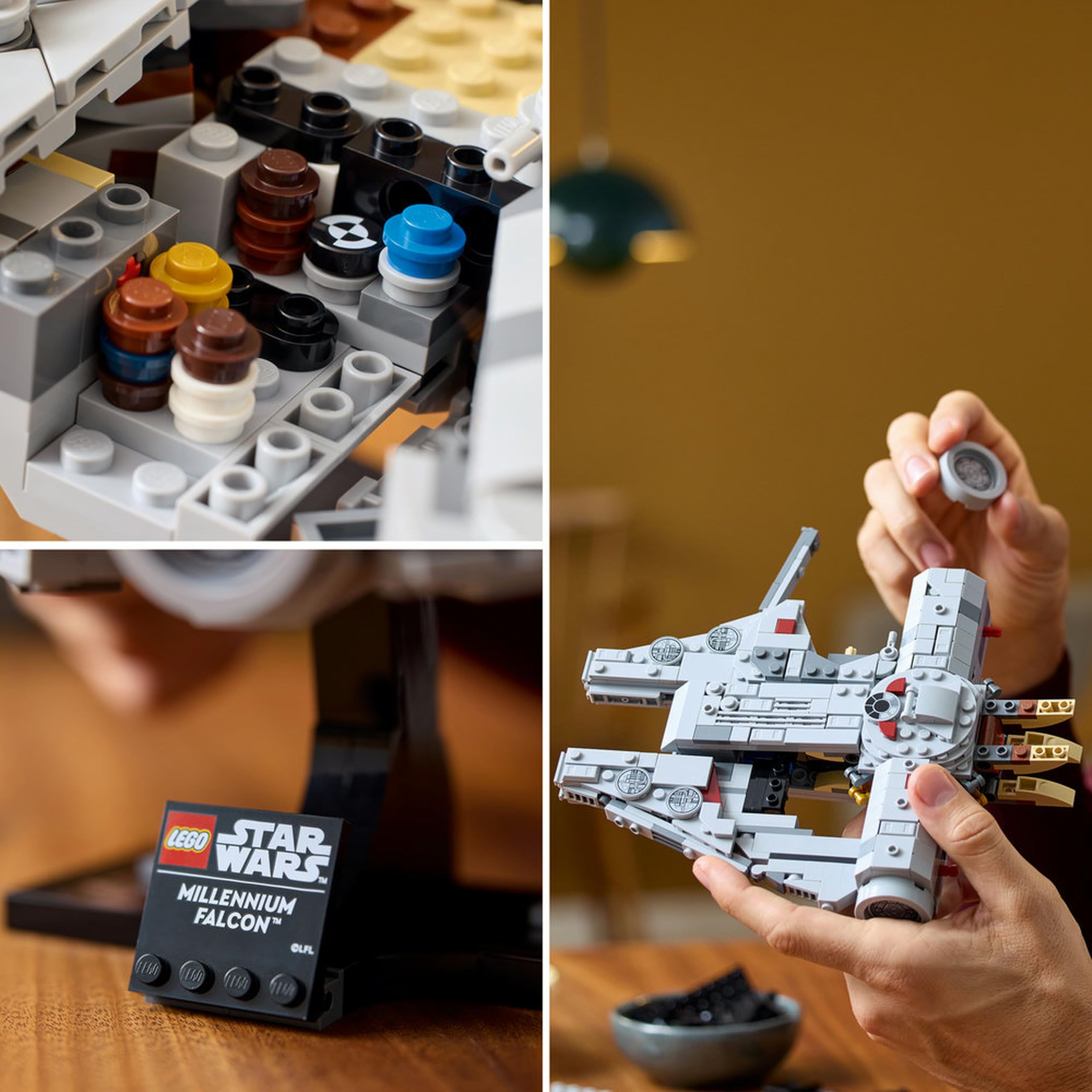 LEGO Star Wars Sokół Millennium 75375 | Model do ekspozycji, kolekcjonerski zestaw klocków dla dorosłych, prezent dla fana Star Wars, ozdoba na biurko, 921 elementów
